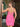 Lace Embroidery Sparkly Boned Mini Prom Dress - Hot Pink