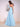 Asymmetrical Chiffon Bridesmaid Dress With Ruffle Short Sleeve - Sky Blue