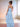 Square Ruffle A-Line Bridesmaid Dress With Slit - Light Blue