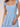 Square Ruffle A-Line Bridesmaid Dress With Slit - Light Blue