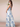 Floral Printing V-Neck A-Line Ankle Bridesmaid Dress With Split - Baby Blue Floral