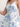 Knee Length A-Line Floral Printing Backless Chiffon Bridesmaid Dress - Baby Blue Floral