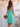 Knee Length A-Line Backless Chiffon Bridesmaid Dress - Turquoise