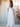 Ruffle Sleeves Slit A-Line Floor Length Bridesmaid Dress - Light Blue