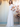 Ruffle Sleeves Slit A-Line Floor Length Bridesmaid Dress - Light Blue
