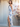 Sheath One Shoulder Floral Printing Chiffon Bridesmaid Dress Split - Light Blue
