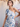 Sheath One Shoulder Floral Printing Chiffon Bridesmaid Dress Split - Light Blue