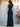 Asymmetrical Satin Sheath Long Bridesmaid Dress - Navy Blue