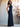 Asymmetrical Satin Sheath Long Bridesmaid Dress - Navy Blue