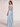 Halter Satin Sheath Bridesmaid Dress With Slit - Baby Blue