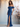 Short Sleeves Satin Sheath Bridesmaid Dress With Split - Navy Blue