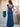 Short Sleeves Satin Sheath Bridesmaid Dress With Split - Navy Blue