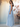 Square A Line Bridesmaid Dress With Bow - Baby Blue