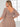 Half Sleeves V-Neck Pleated Sparkly Bridesmaid Dress - Burnt Orange