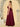 Elaborate Bow Back Satin Bridesmaid Dress With Pocket - Burgundy