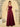 Elaborate Bow Back Satin Bridesmaid Dress With Pocket - Burgundy
