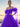 Off Shoulder 3D Rose Ball Gown Evening Dress With Long Sleeve - Purple