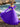 Off Shoulder 3D Rose Ball Gown Evening Dress With Long Sleeve - Purple