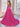 3D Rose Waist Strapless Tiered Ball Gown Evening Dress - Hot Pink