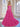 3D Rose Waist Strapless Tiered Ball Gown Evening Dress - Hot Pink