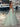 Hot Fix Deep V-Neck Bodice Spaghetti Strap Prom Dress - Sage Green