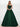 Pleated Bust Ruffle Hem Strapless Satin Prom Ball Gown - Emerald Green