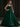 Spaghetti Straps Bodice Ball Gown Evening Dress - Emerald Green