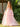 3D Embroidery Asymmetrical Tiered Ball Gown Prom Dress - Pink