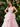 3D Embroidery Asymmetrical Tiered Ball Gown Prom Dress - Pink