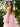 3D Embroidery Asymmetrical Tiered Ball Gown Prom Dress - Pink