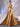 Sheer Bodice Boned Hot Fix A-Line Prom Dress - Gold