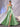 Sheer Bodice Boned Hot Fix A-Line Prom Dress - Mint Green