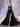 Sheer Bodice Boned Hot Fix A-Line Prom Dress - Navy Blue