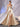 Sheer Bodice Boned Hot Fix A-Line Prom Dress - Champagne