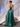 Sheer Bodice Boned Hot Fix A-Line Prom Dress - Emerald Green