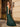 Sparkly Lace Embroidery Boned Mermaid Evening Dress With Pleats - Dark Green