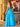 Deep V-Neck Beaded Lace Embroidery Ball Gown Prom Dress Long - Blue
