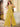 Leaf Lace Illusion Bodice Long Ball Gown Prom Dress With Slit - Yellow
