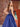 Illusion Bodice Beaded Spaghetti Strap A-Line Slit Prom Dress - Navy Blue
