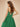 Luxury Beaded Sheer Bodice Ball Gown Prom Dress - Emerald Green