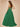Luxury Beaded Sheer Bodice Ball Gown Prom Dress - Emerald Green