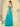 Off Shoulder Chiffon Pleated A-Line Bridesmaid Dress - Cyan