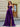 Deep V-Neck Boned Top Satin A-Line Long Prom Dress With Pocket - Purple