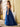 Sparkly Lace Deep V Neck Ball Gown Prom Dress - Navy Blue