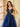 Sparkly Lace Deep V Neck Ball Gown Prom Dress - Navy Blue