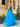 Square Lace Embroidery Ball Gown Prom Dress - Blue
