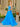 Square Lace Embroidery Ball Gown Prom Dress - Blue