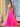 Square Lace Embroidery Ball Gown Prom Dress - Hot Pink