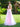 Square Lace Embroidery Ball Gown Prom Dress - Pink