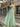 Square Lace Embroidery Ball Gown Prom Dress - Sage Green